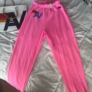NWT!! AVIATOR NATION S Neon pink sweatpants